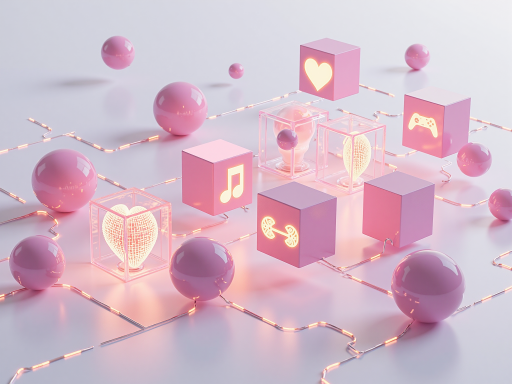 现代科技感的AI内容创作平台界面展示，多个内容创作工具窗口，智能机器人图标，粉色渐变背景，高科技氛围